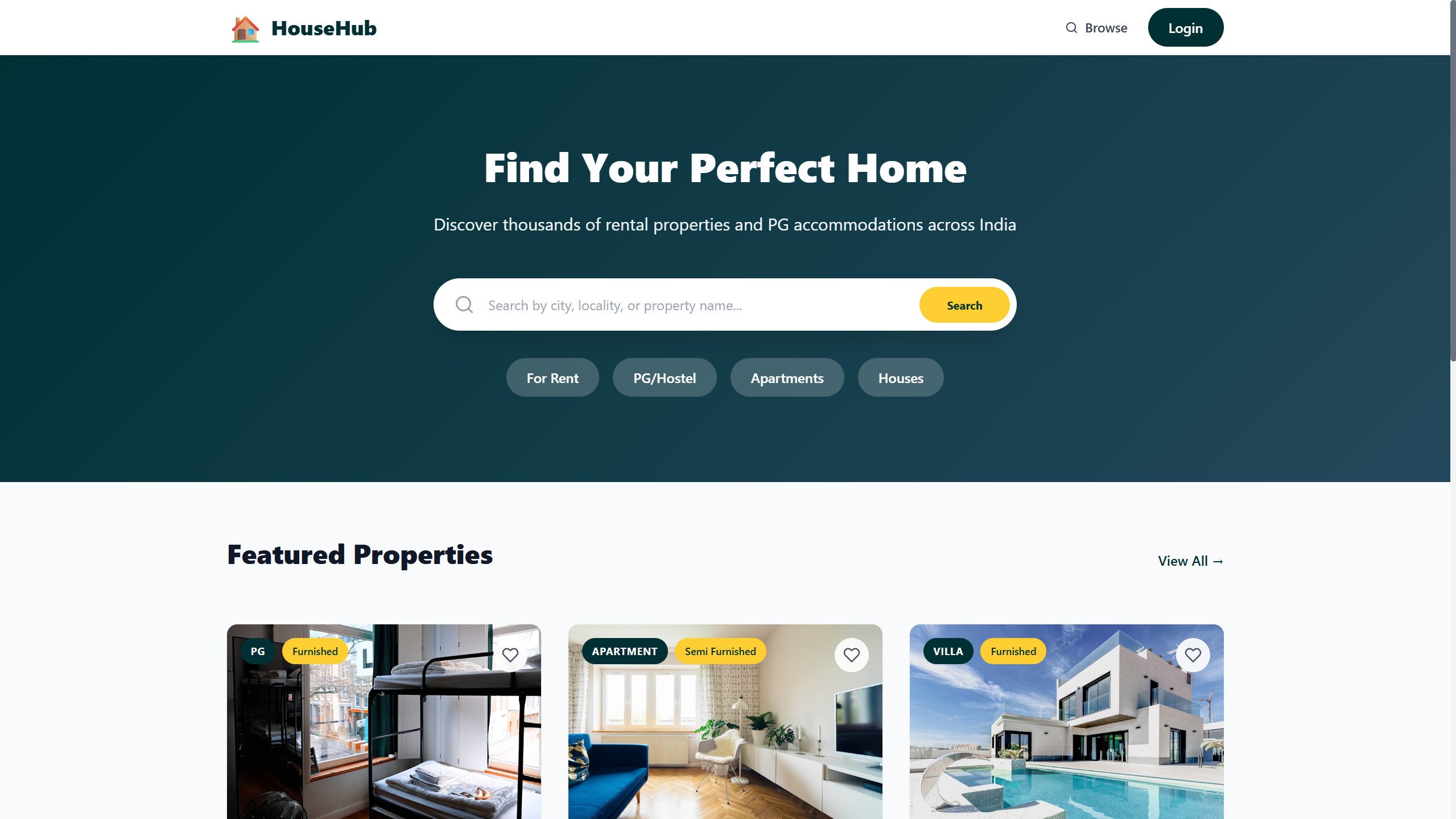 HouseHub - Property Rental Platform
